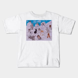 Bunny Snowball Fight Kids T-Shirt